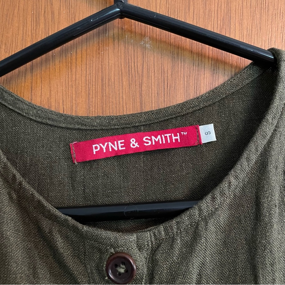 Olive green linen Pyne & Smith dress